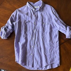 Express Light Purple Casual Button-Down Shirt
